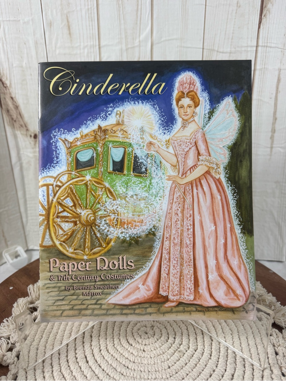 Cinderella Paper Dolls Book - Pink Dress & Gold Carriage